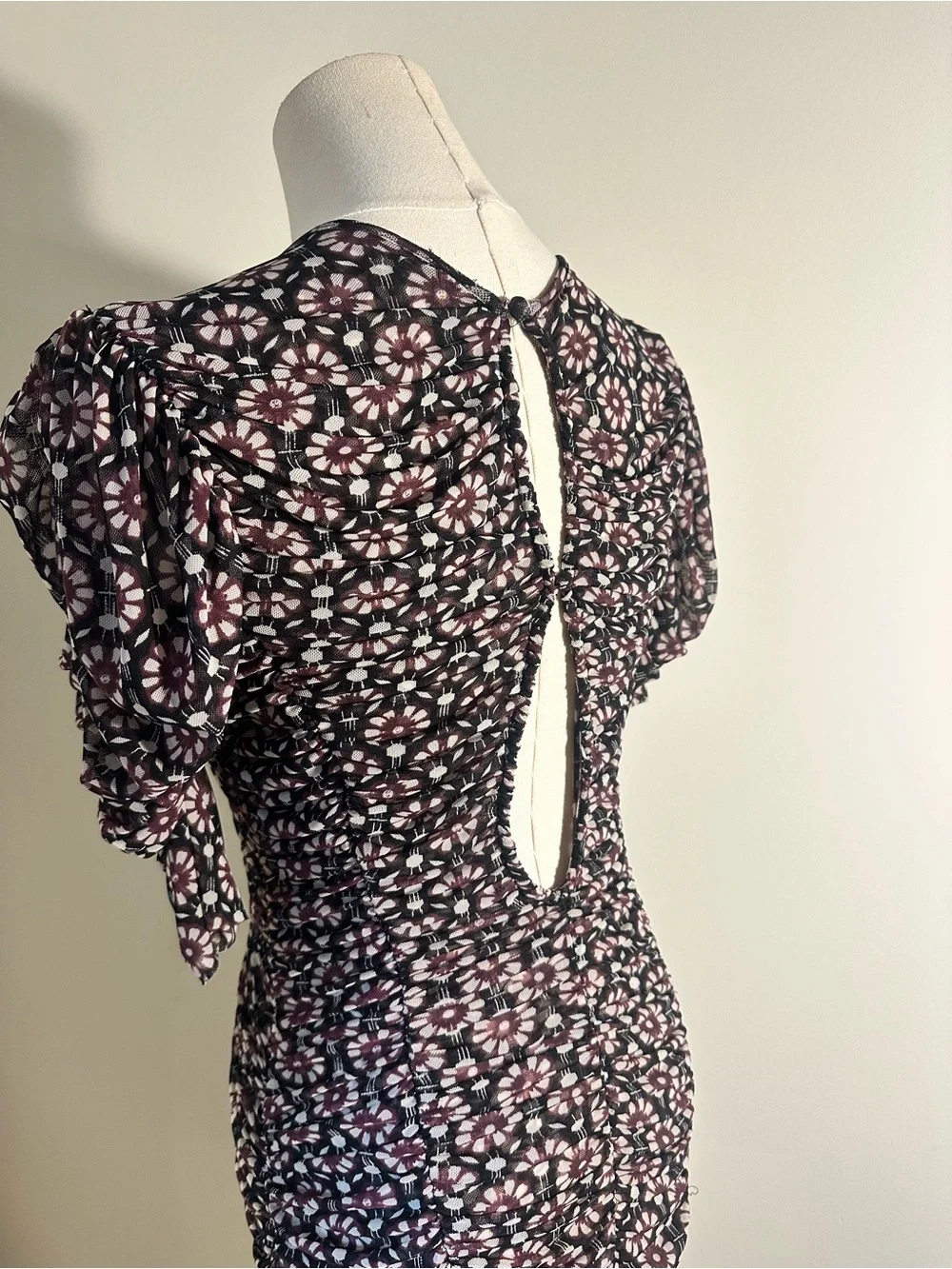Free People Briella Ruched Midi Dress – Size XS/Small